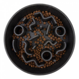 Castron hranire lenta District 70 Bamboo Slow Feeder - 1200ml - Dark Grey - Img 1