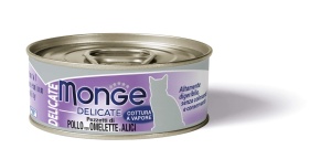 Monge Delicate Cat - Hrana umeda super-premium - Omleta si Ansoa - 80g