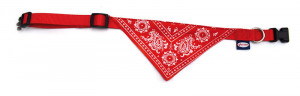 Zgarda nylon cu bandana - XS - Rosu