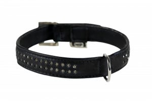 Zgarda piele, cu strass - 50cm - Img 2