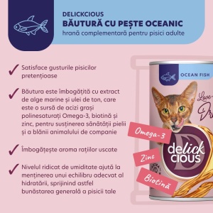 Delickcious Cat - Bautura cu Peste Oceanic - 140g - Img 3