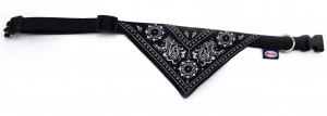 Zgarda nylon cu bandana - XXS - Negru
