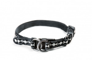 Zgarda nylon, neopren - 2.0cm - Negru - Img 1
