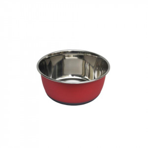 Castron inox antiderapant - Rosu - 950ml