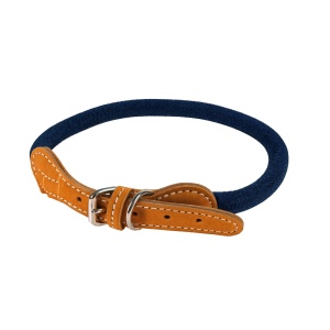 Zgarda cordelina, piele - 65cm - Albastru