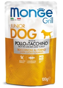 Monge Grill Junior - Hrana umeda super-premium - Pui si Curcan - 100g