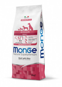 Monge Natural Superpremium Monoprotein Adult All Breeds - Vita si Orez - 12kg